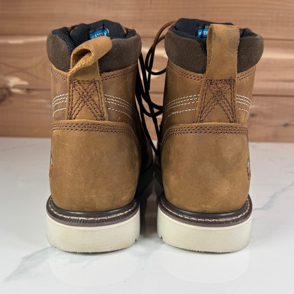 Ariat Rebar Wedge Distressed Brown Moc Toe 6" Waterproof  Work Boot Women's 9 B - Picture 5 of 16